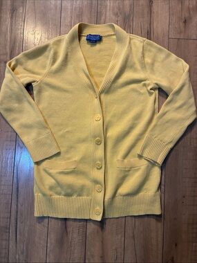 Pendleton Yellow Shawl Collar Button Cardigan 100% Cotton